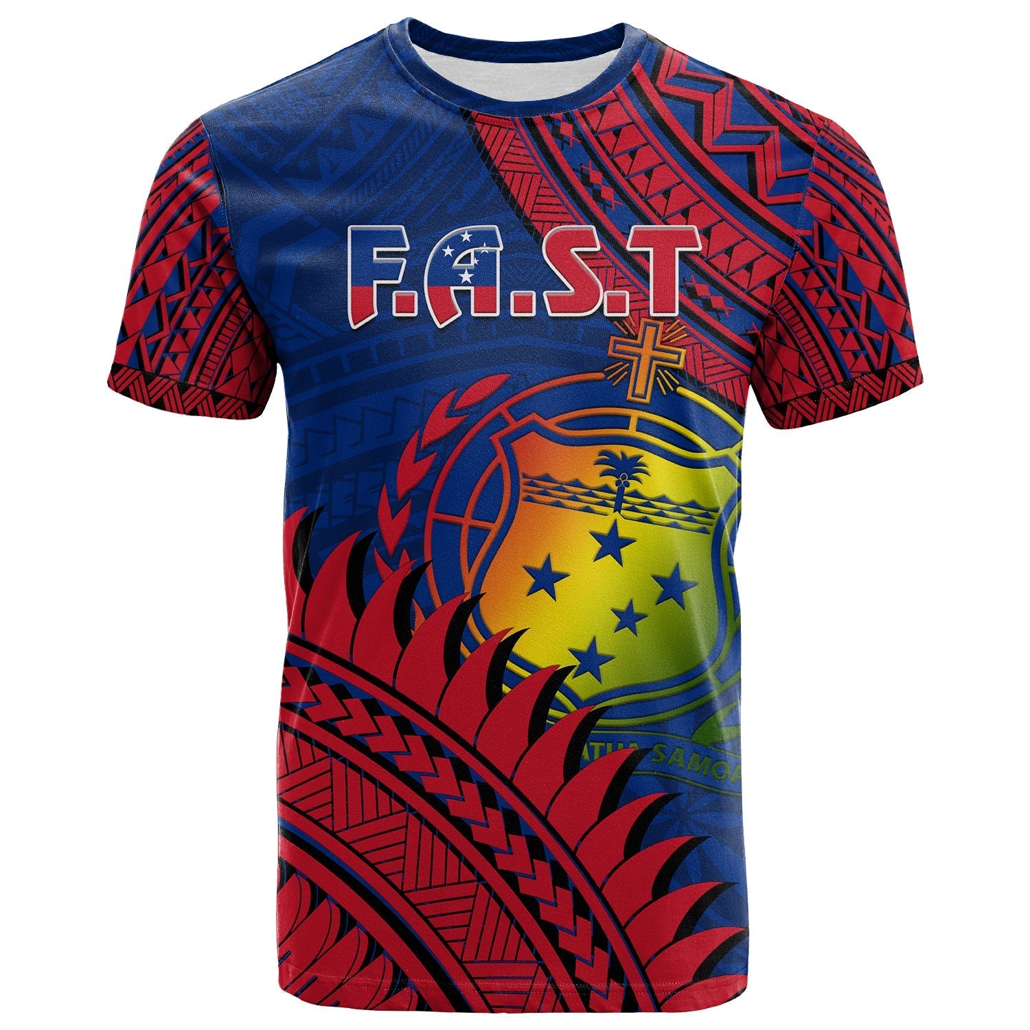 F.A.S.T Samoa T Shirt Samoan Coat Of Arms Polynesian Pattern