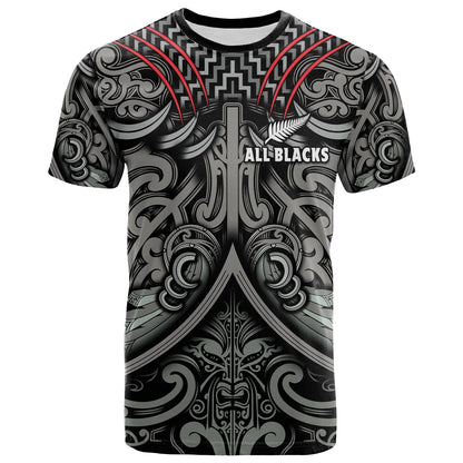 New Zealand Silver Fern Rugby T Shirt All Black Nz Maori Pattern