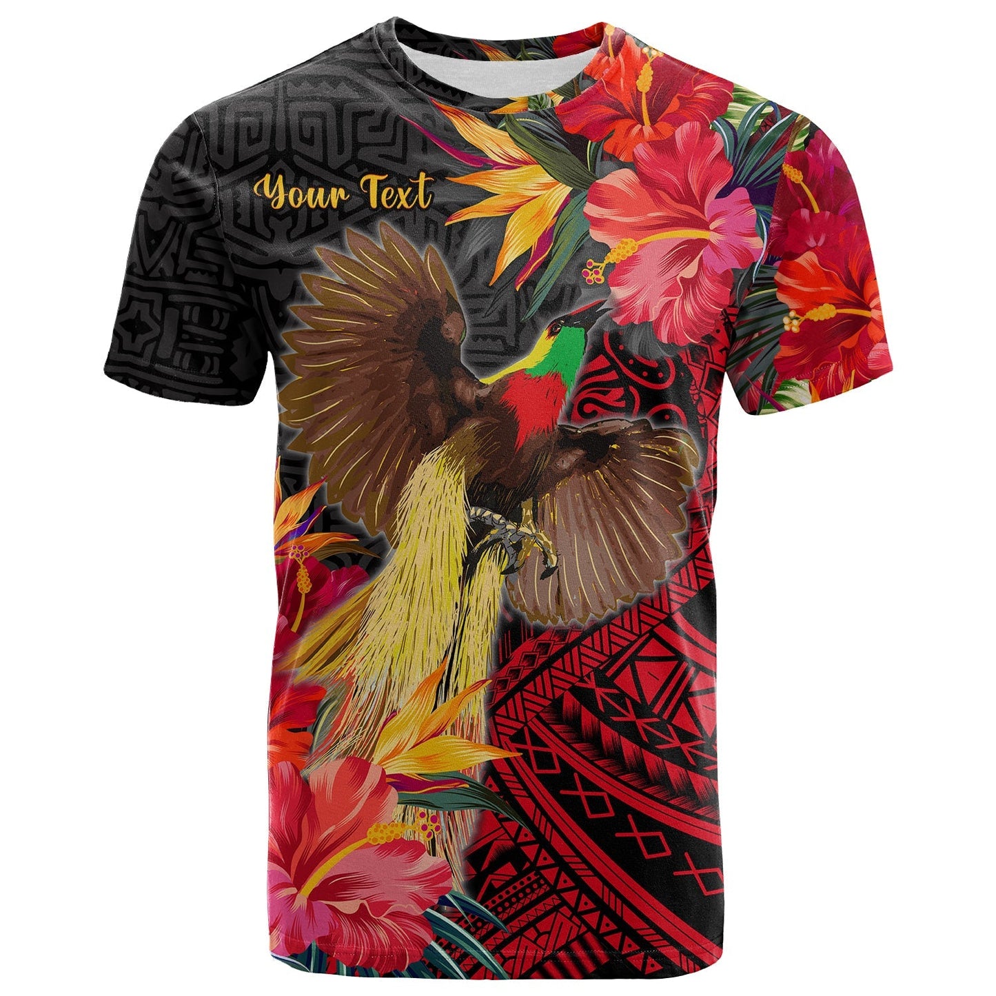 Custom Personalised Papua New Guinea T Shirt Bird Of Paradise