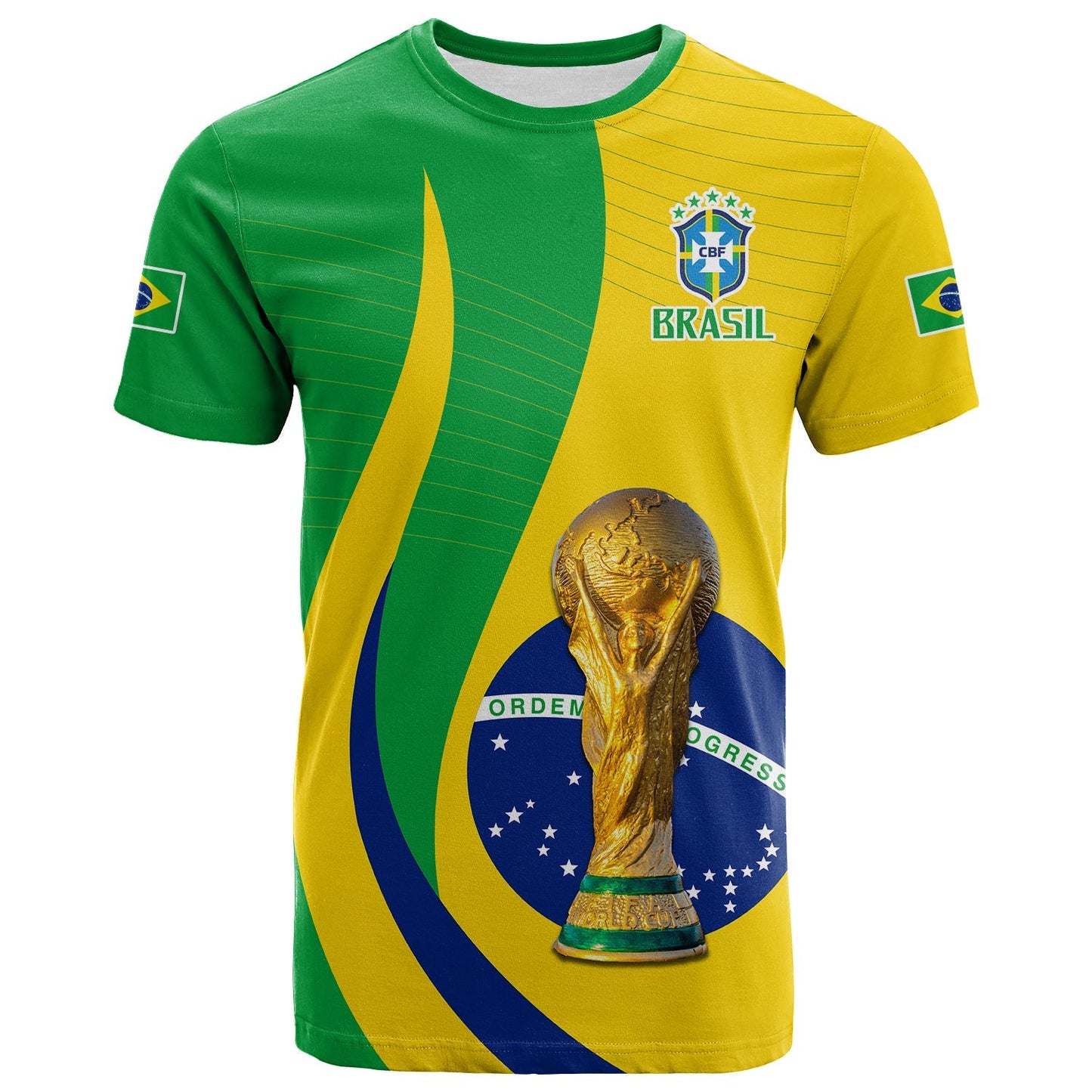 Custom Brazil Football Champions T Shirt Selecao Style Vibe