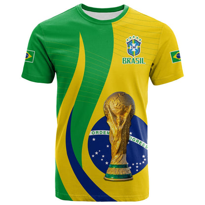 Custom Brazil Football Champions T Shirt Selecao Style Vibe