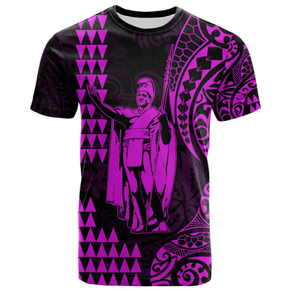 Hawaii Day Kakau T Shirt Proud To Be Hawaiian Purple King Kamehameha And Kanaka Maoli