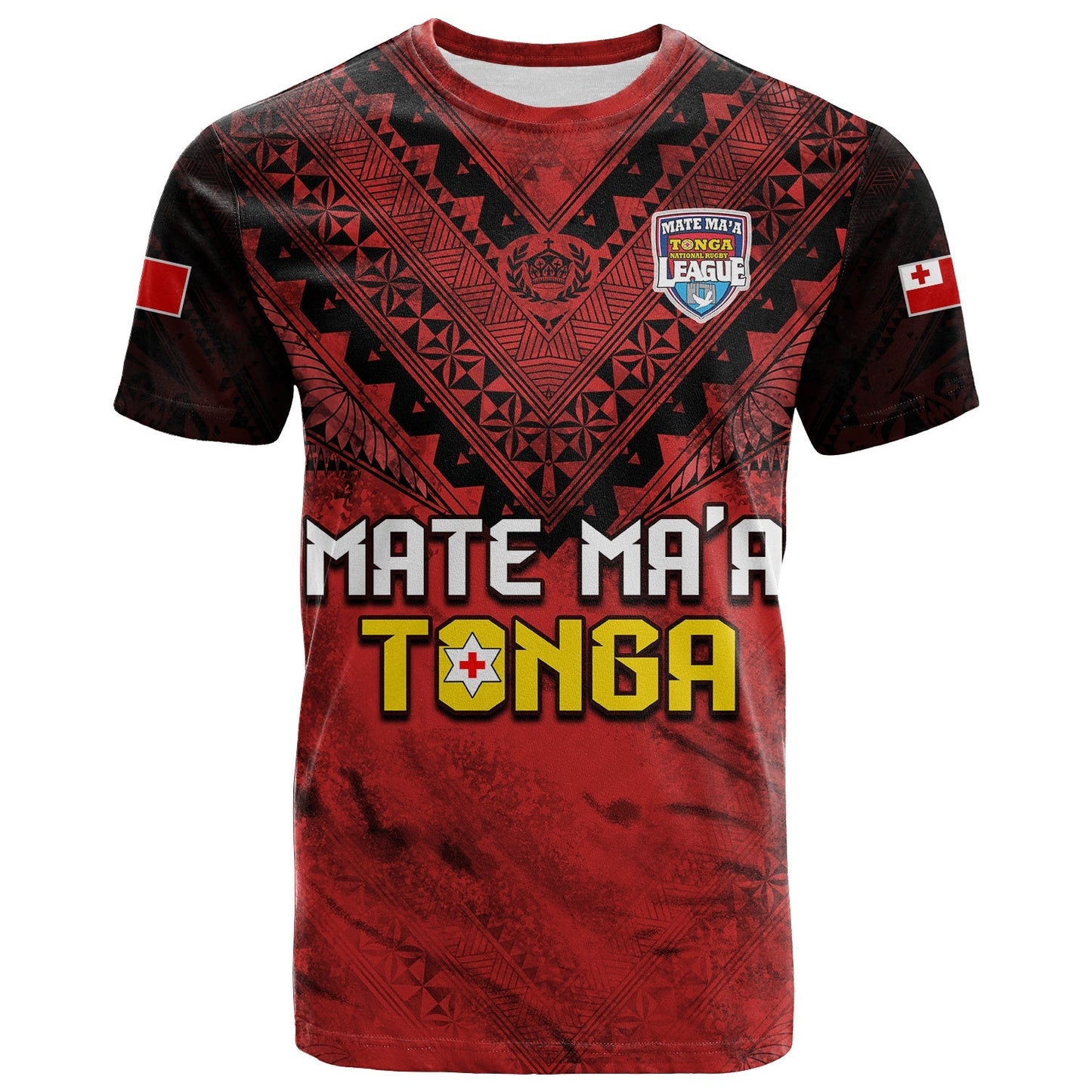 Tonga Rugby Mmt T Shirt Ngatu Mate Maa Tonga Grunge