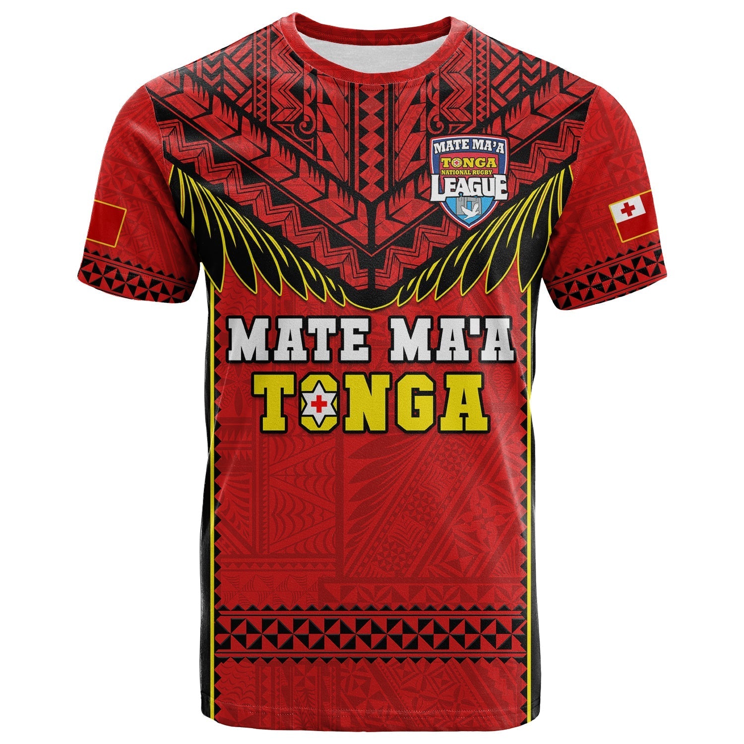 Tonga Rugby T Shirt Mate Maa Tonga Pacific Ngatu Black
