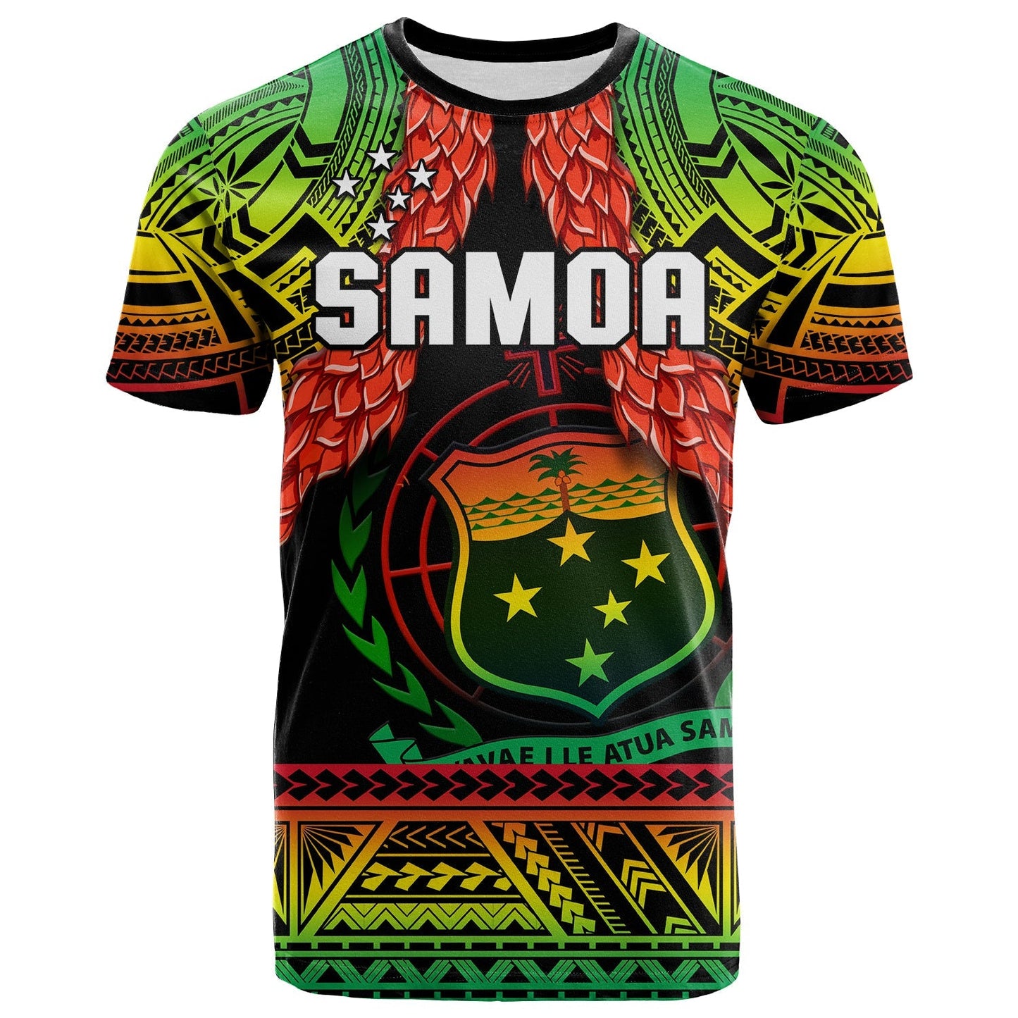Samoa Rugby T Shirt Teuila Torch Ginger Gradient Style