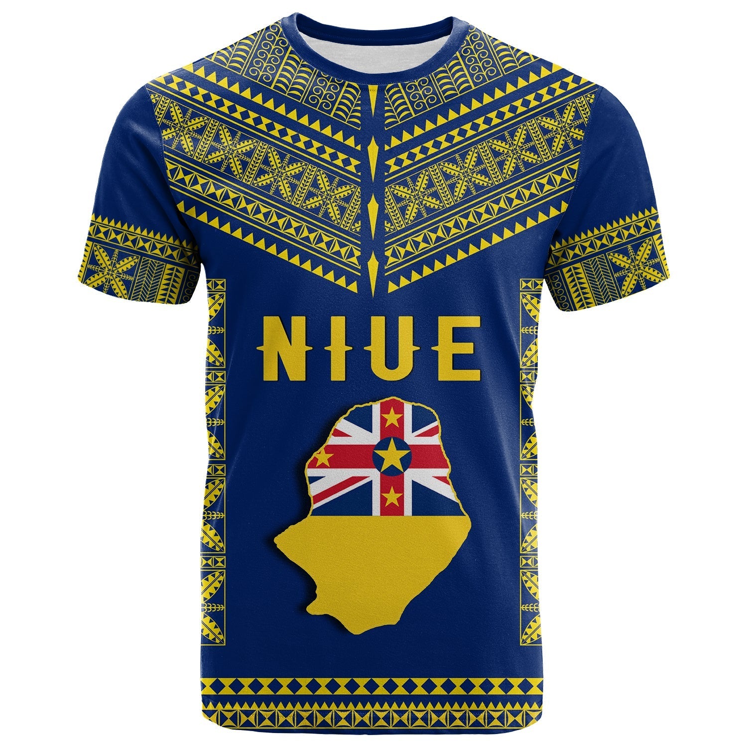 Niue T Shirt Happy Constitution Day Niuean Hiapo Crab With Map