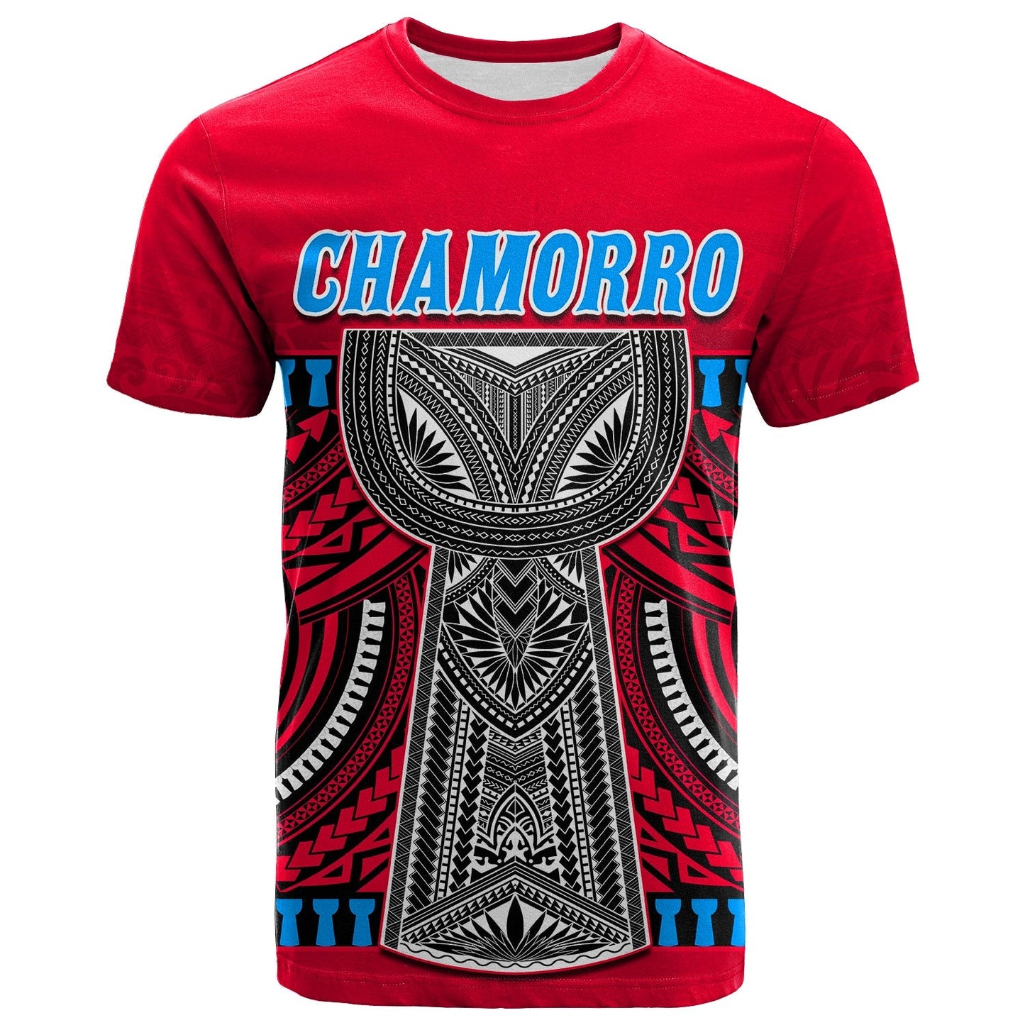 (Custom Personalised) Guam Chamorro T Shirt Latte Stone Red Polynesian Haligi
