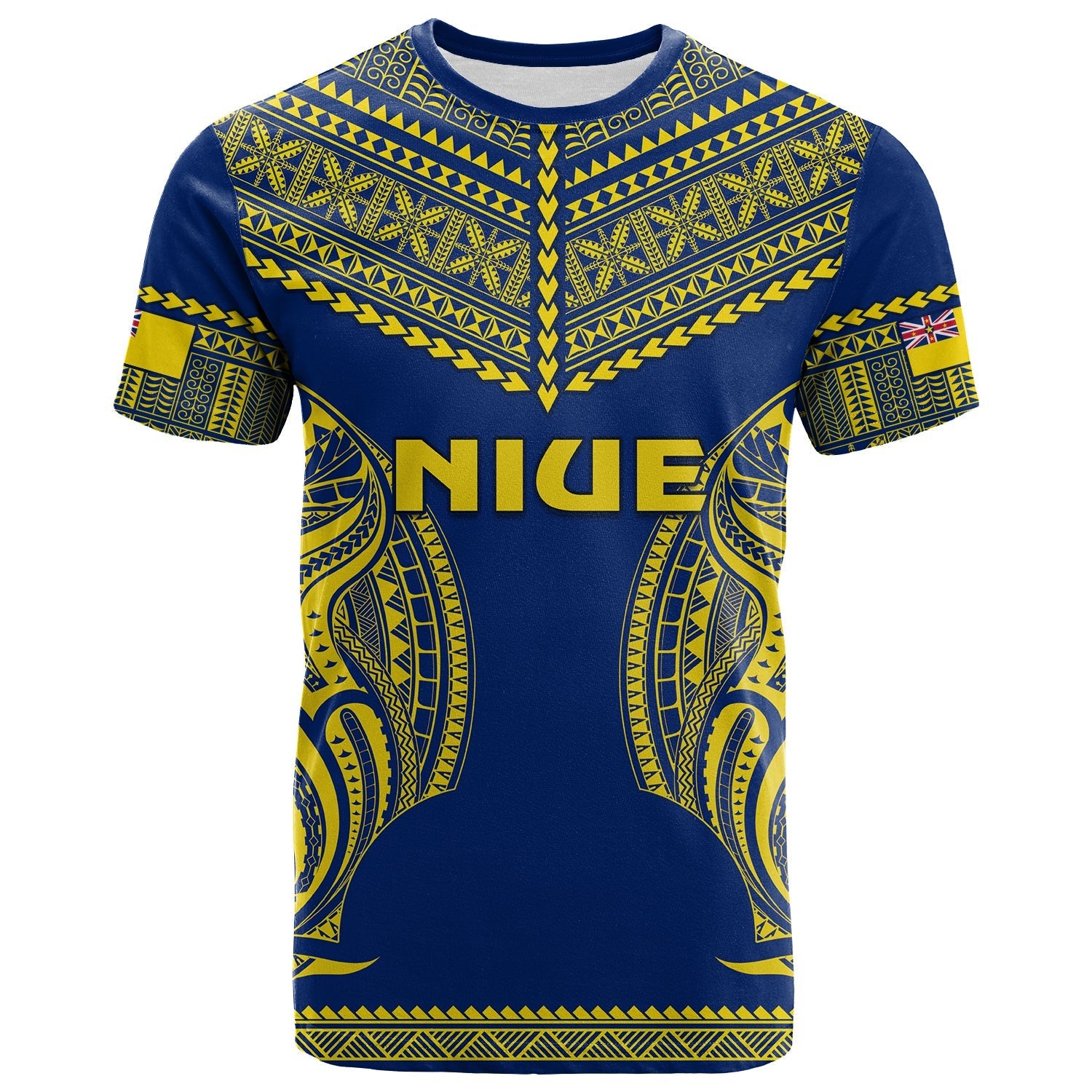 Niue T Shirt Hiapo Mix Polynesian Happy Constitution Day