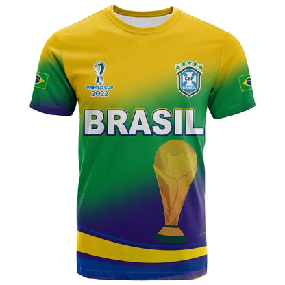 Brazil Football T Shirt Soccer 2022 World Cup Selecao Brasil Campeao Style Color Flag