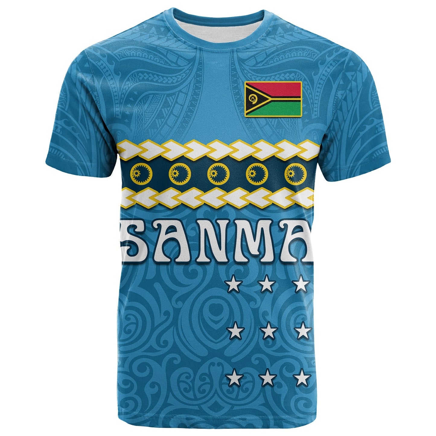 Sanma Province T Shirt Vanuatu Pig Tusk Polynesian Flag Style