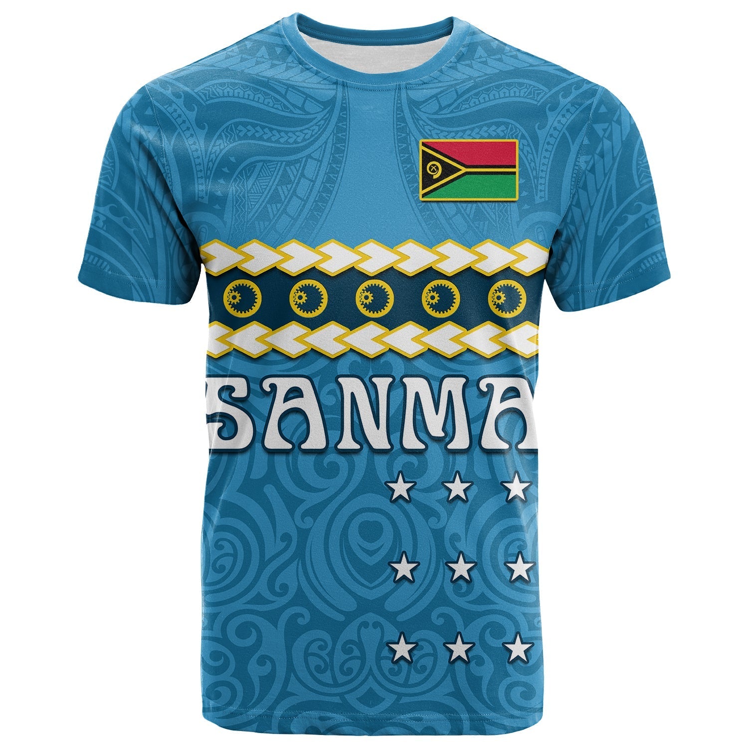 Sanma Province T Shirt Vanuatu Pig Tusk Polynesian Flag Style