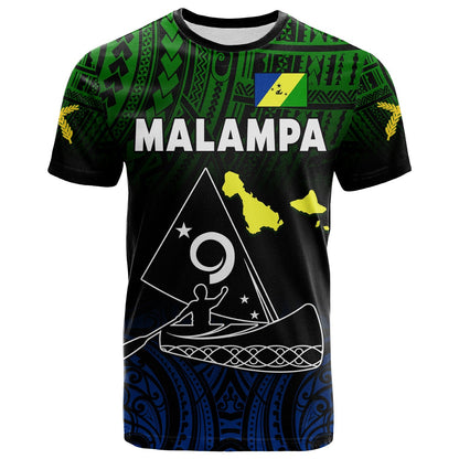 (Custom Personalised) Malampa Province T Shirt Native Canoe Mix Vanuatu Pig Tusk Black Version