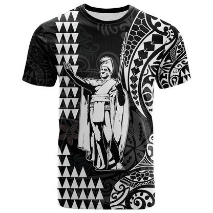 Custom Text And Number Hawaii Day Kakau T Shirt Proud To Be Hawaiian Black King Kamehameha And Kanaka Maoli