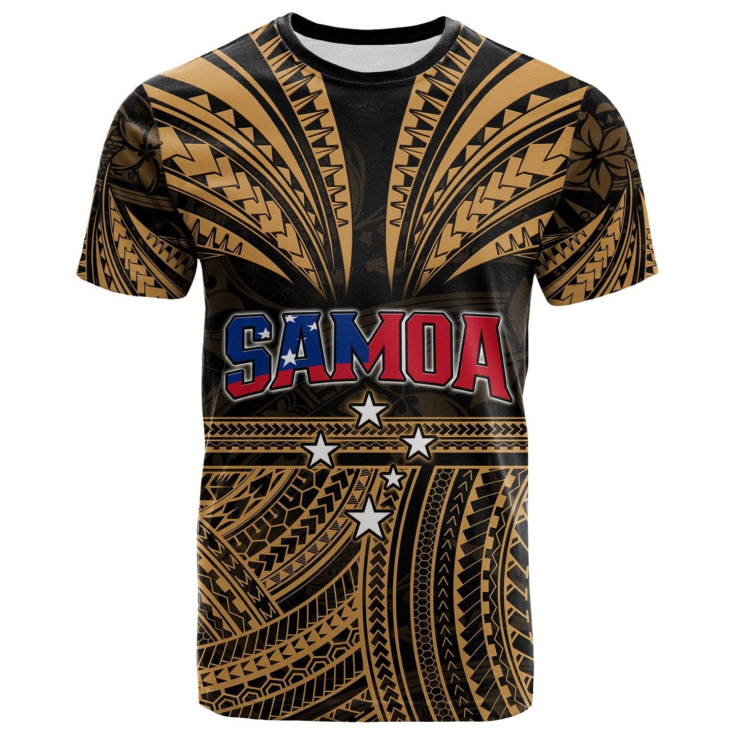 Custom Personalised Samoa Tatau T Shirt Gold Polynesian Proud Samoan