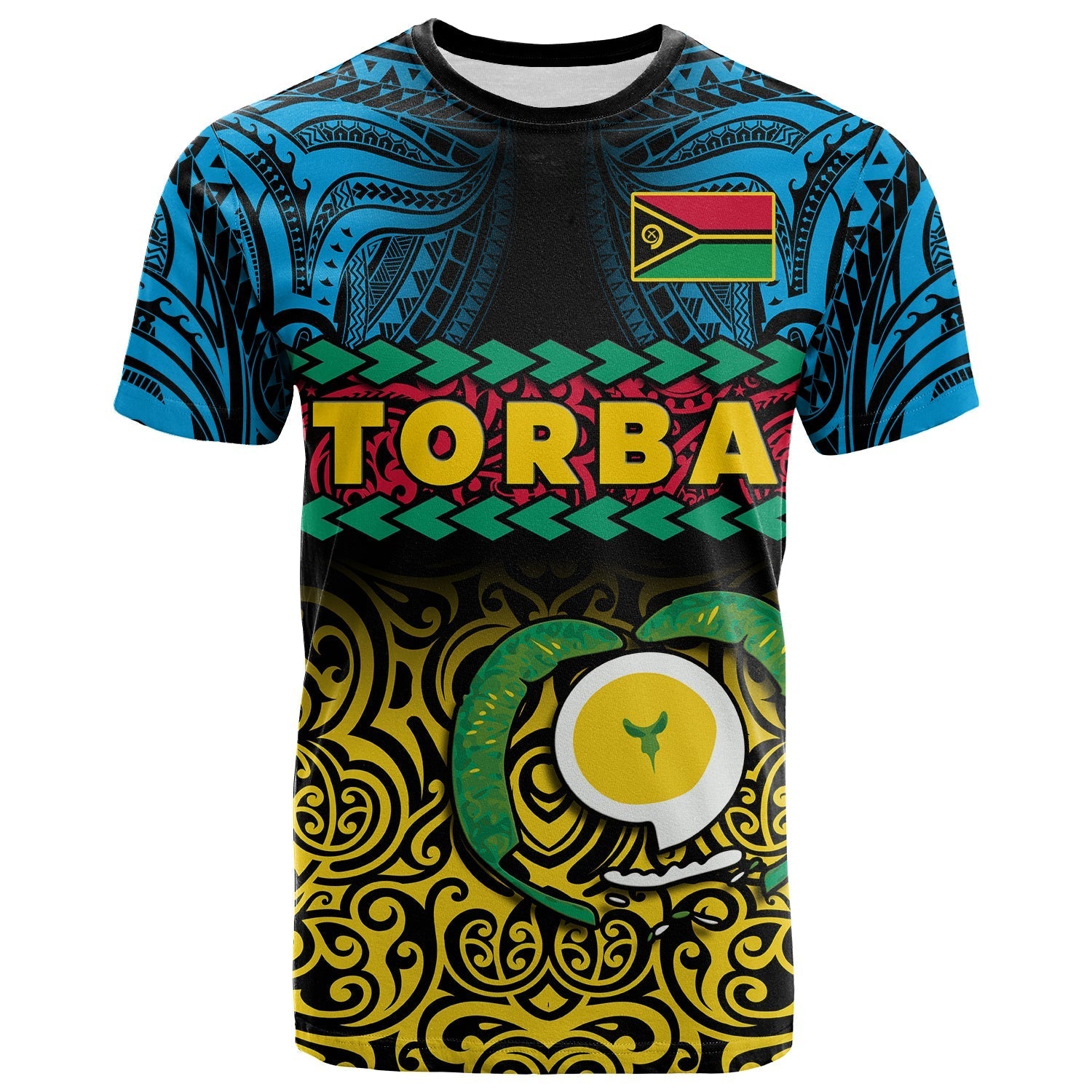 Torba Province T Shirt Vanuatu Pig Tusk Polynesian Flag Style
