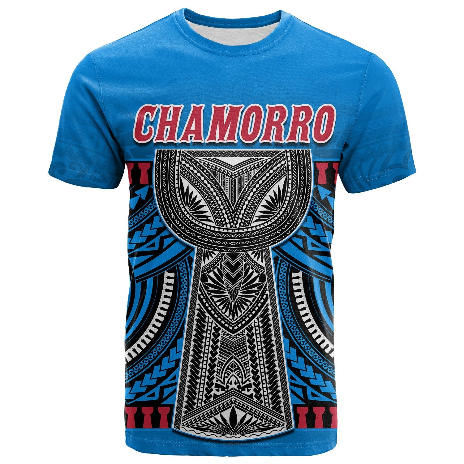 Guam Chamorro T Shirt Latte Stone Blue Polynesian Haligi