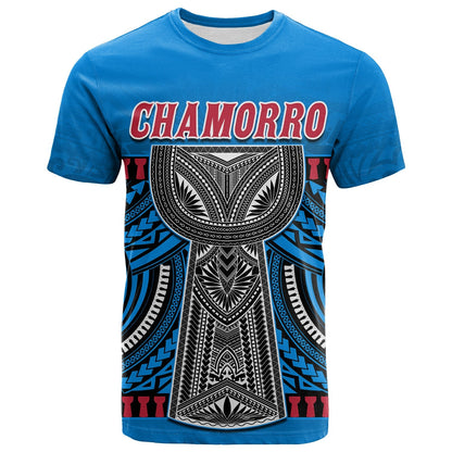 Guam Chamorro T Shirt Latte Stone Blue Polynesian Haligi