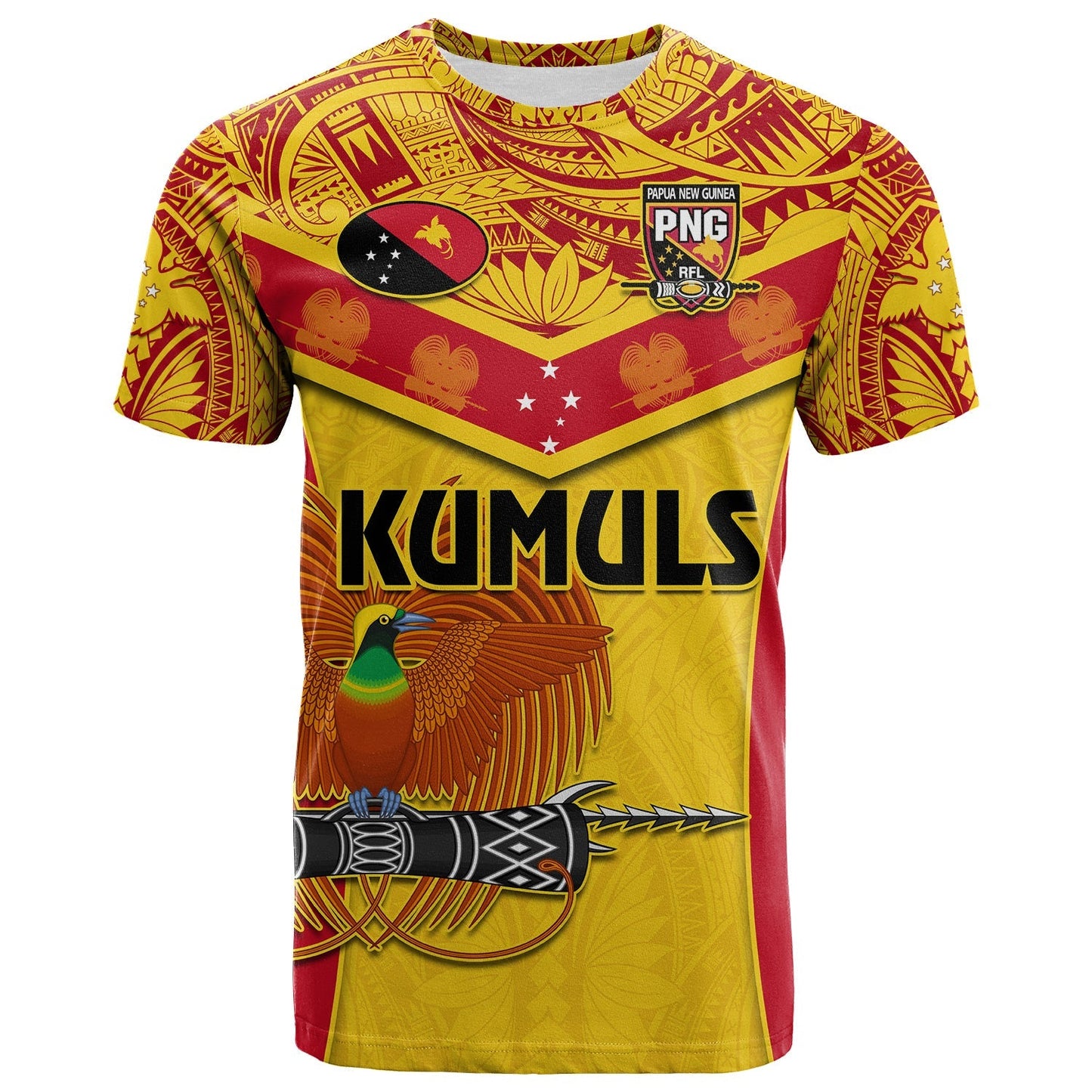 Papua New Guinea Rugby T Shirt Png Kumuls Bird Of Paradise Yellow