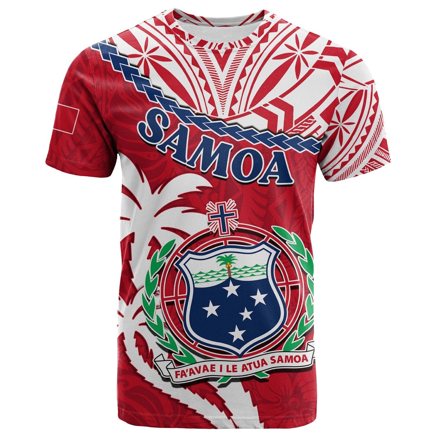 Custom Personalised Samoa T Shirt Samoan Coat Of Arms With Coconut Red Style