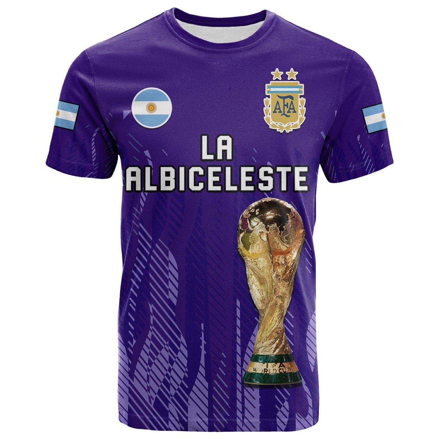 Argentina Football T Shirt La Albiceleste Campeon Proud Purple 2022