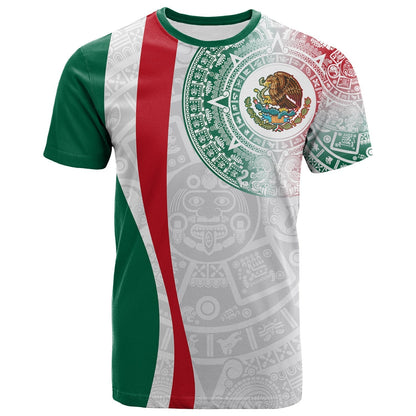 Custom Mexico T Shirt Mexican Eagles Aztec Pattern
