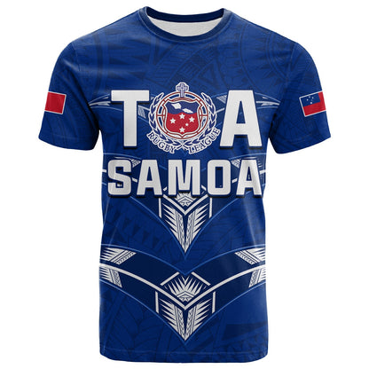 Toa Samoa Rugby T Shirt Siamupini Proud Blue