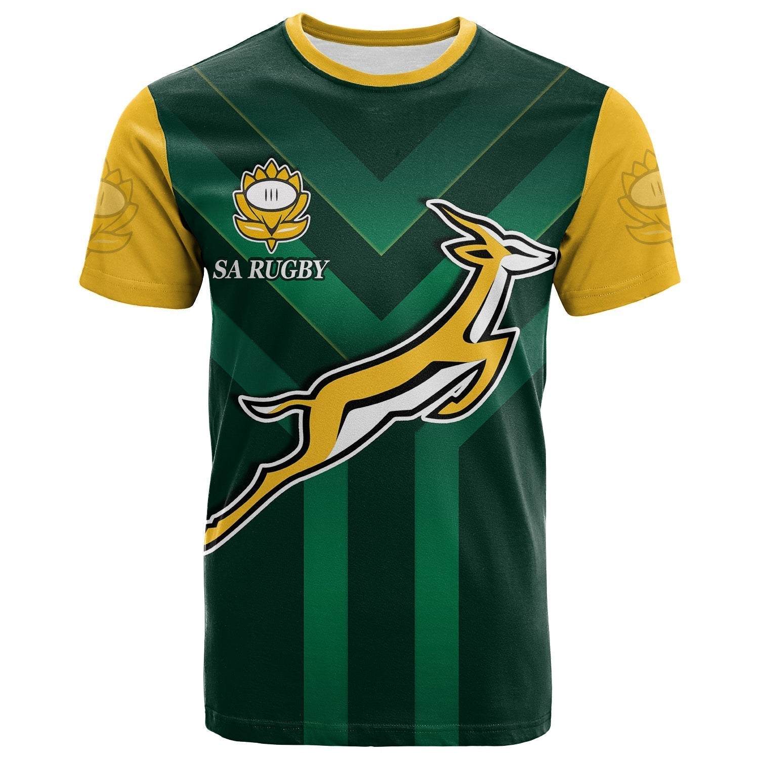 South Africa Rugby T Shirt Springboks King Protea Go Bokke