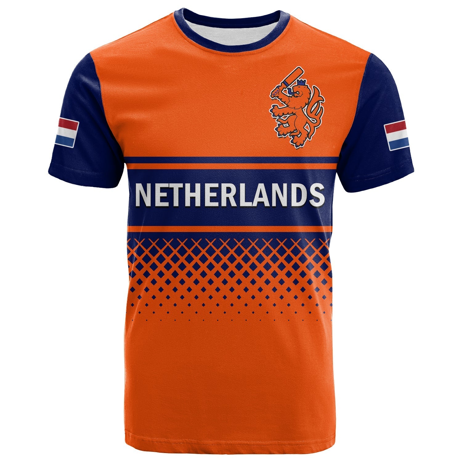 Netherlands Cricket T Shirt ODI Simple Orange Style