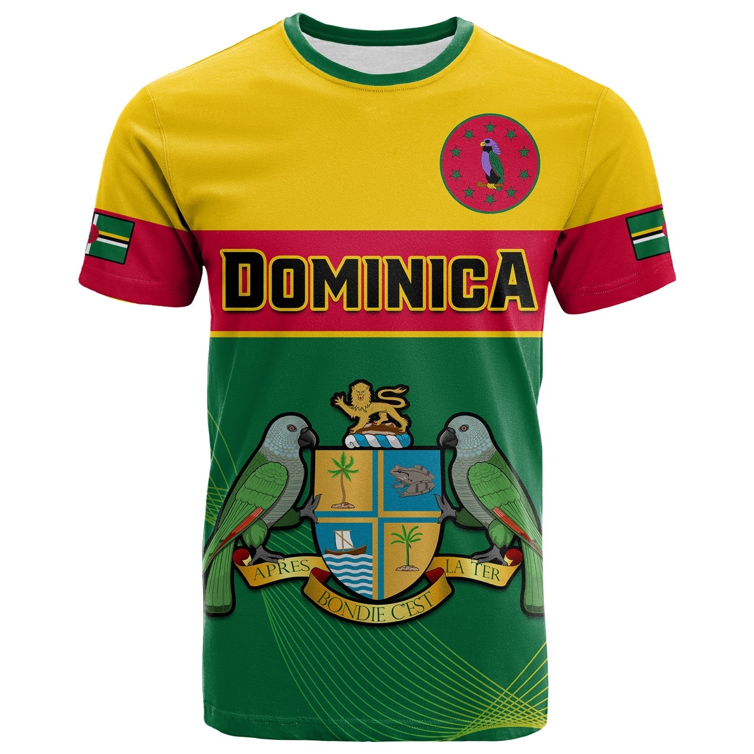 Dominica T Shirt Dominican Coat Of Arms With Map