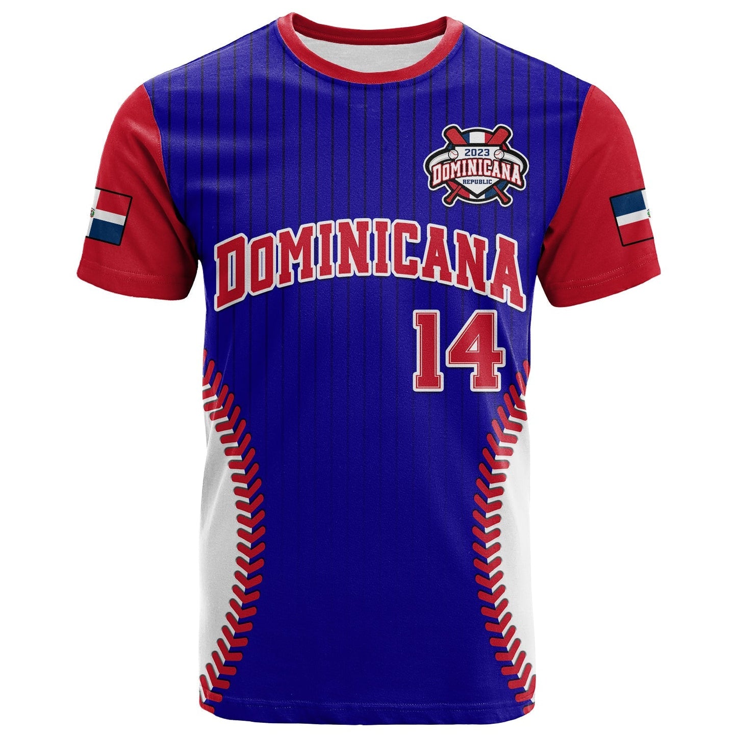 Custom Dominican Republic Baseball 2023 T Shirt Version Blue