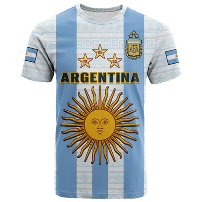 Custom Argentina Football T Shirt World Cup La Albiceleste 3rd Champions Proud