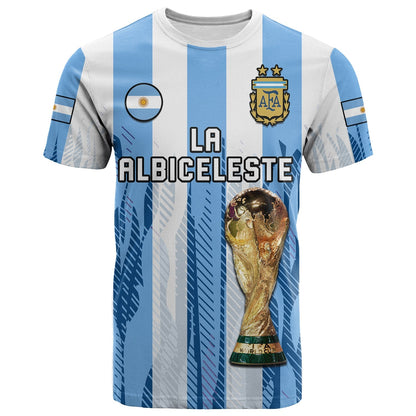 Argentina Football T Shirt La Albiceleste Campeon Proud White 2022