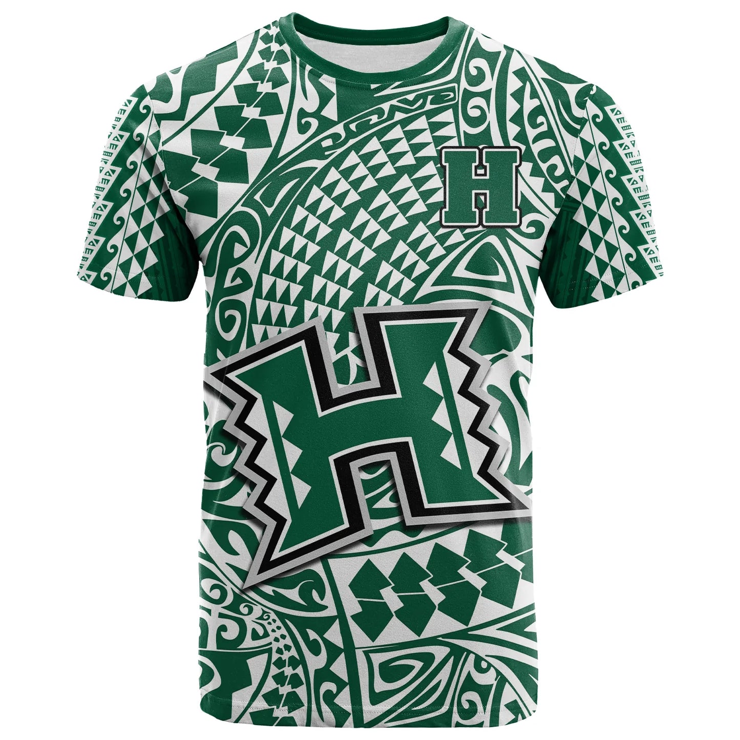 Hawaii Football T Shirt Rainbow Warriors Tribal Kakau
