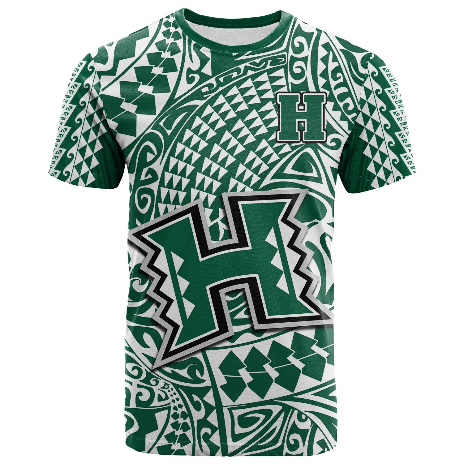 Hawaii Football T Shirt Rainbow Warriors Tribal Kakau