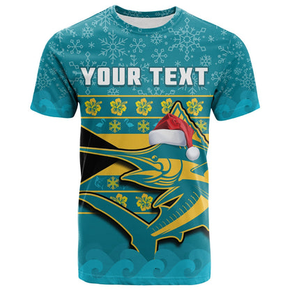 Custom Bahamas T Shirt Bahamian Blue Marlin Merry Chirstmas