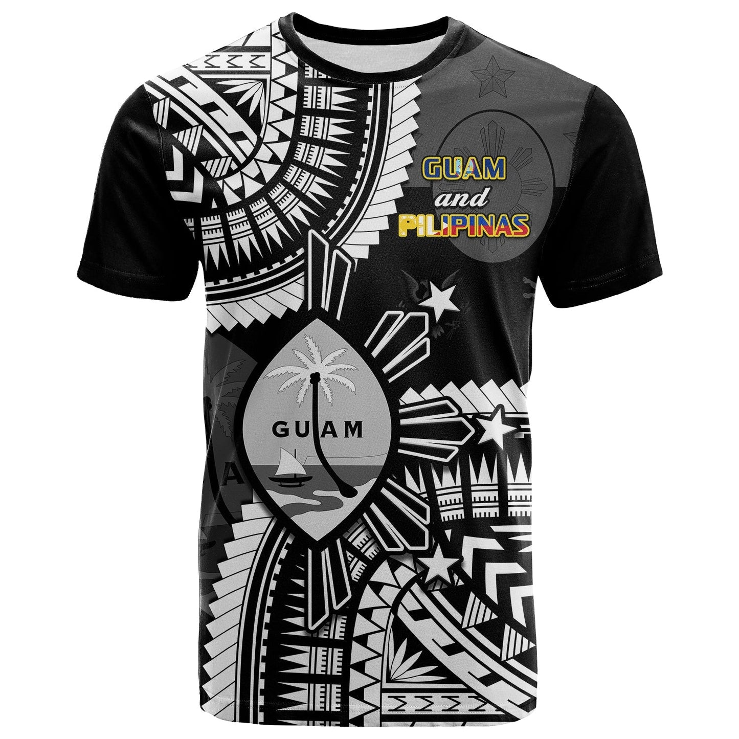 Guam And Philippines T Shirt Guaman Filipinas Together Black
