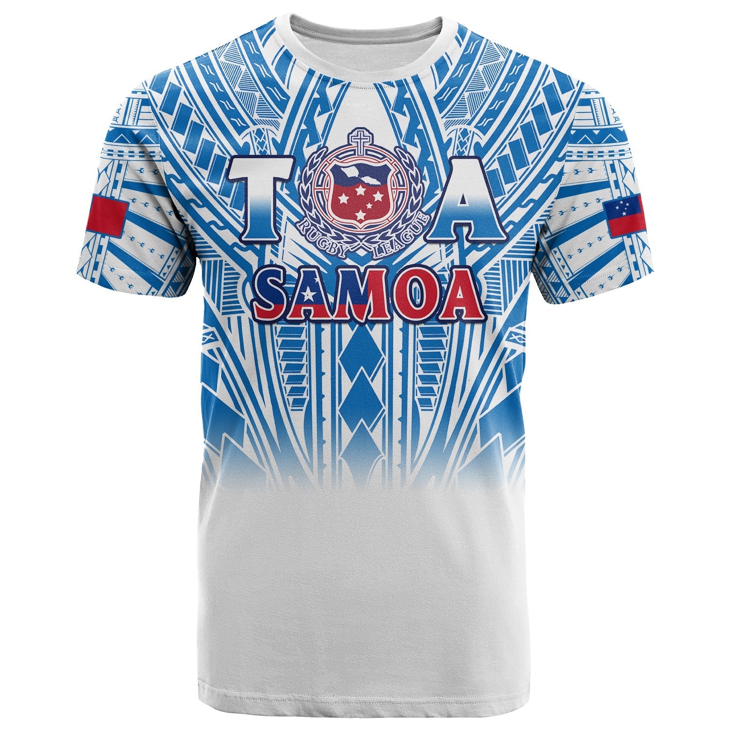 Samoa Rugby T Shirt Toa Samoa Polynesian Pacific White Version