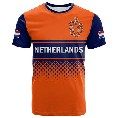 Custom Netherlands Cricket T Shirt ODI Simple Orange Style