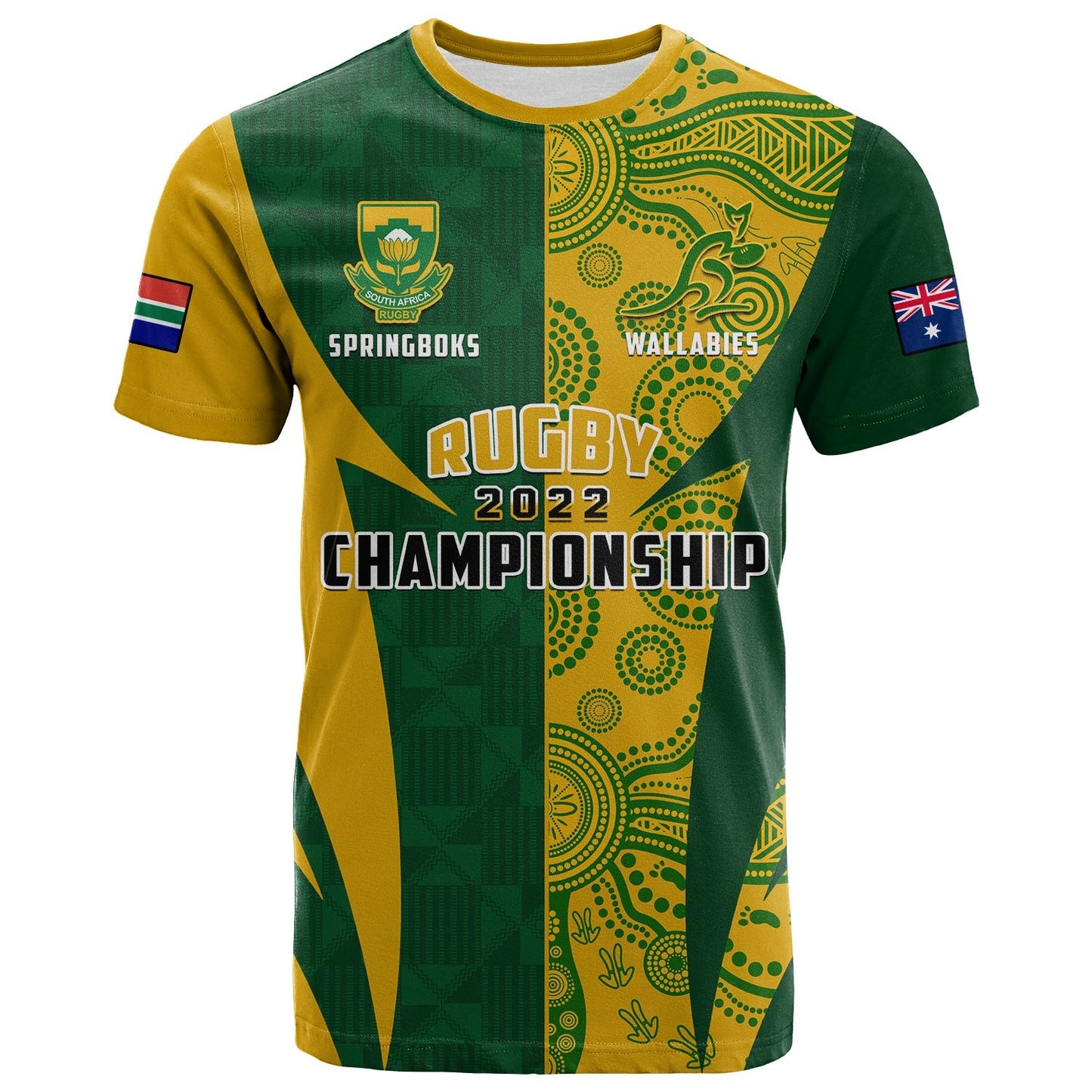 Australia Rugby and South Africa Rugby T Shirt Wallabies Mix Springboks Sporty