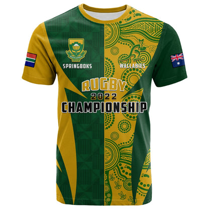 Australia Rugby and South Africa Rugby T Shirt Wallabies Mix Springboks Sporty