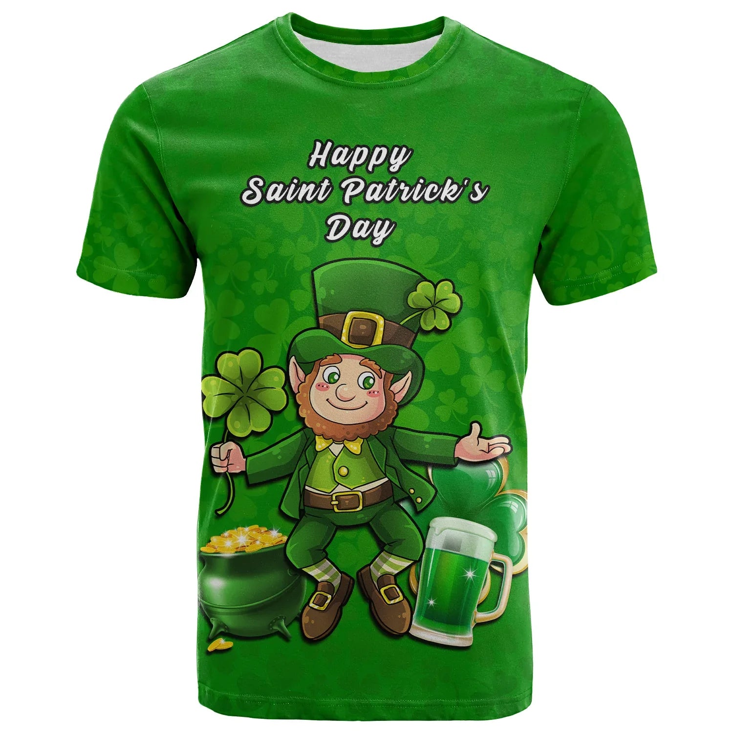Ireland T Shirt Saint Patricks Day Happy Leprechaun And Shamrock