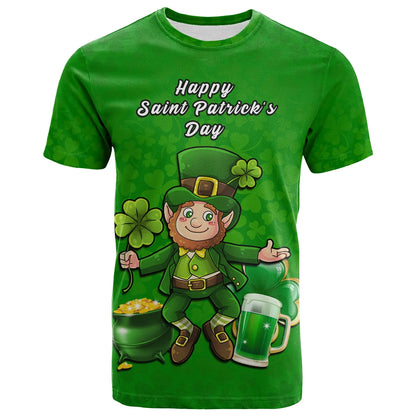 Ireland T Shirt Saint Patricks Day Happy Leprechaun And Shamrock