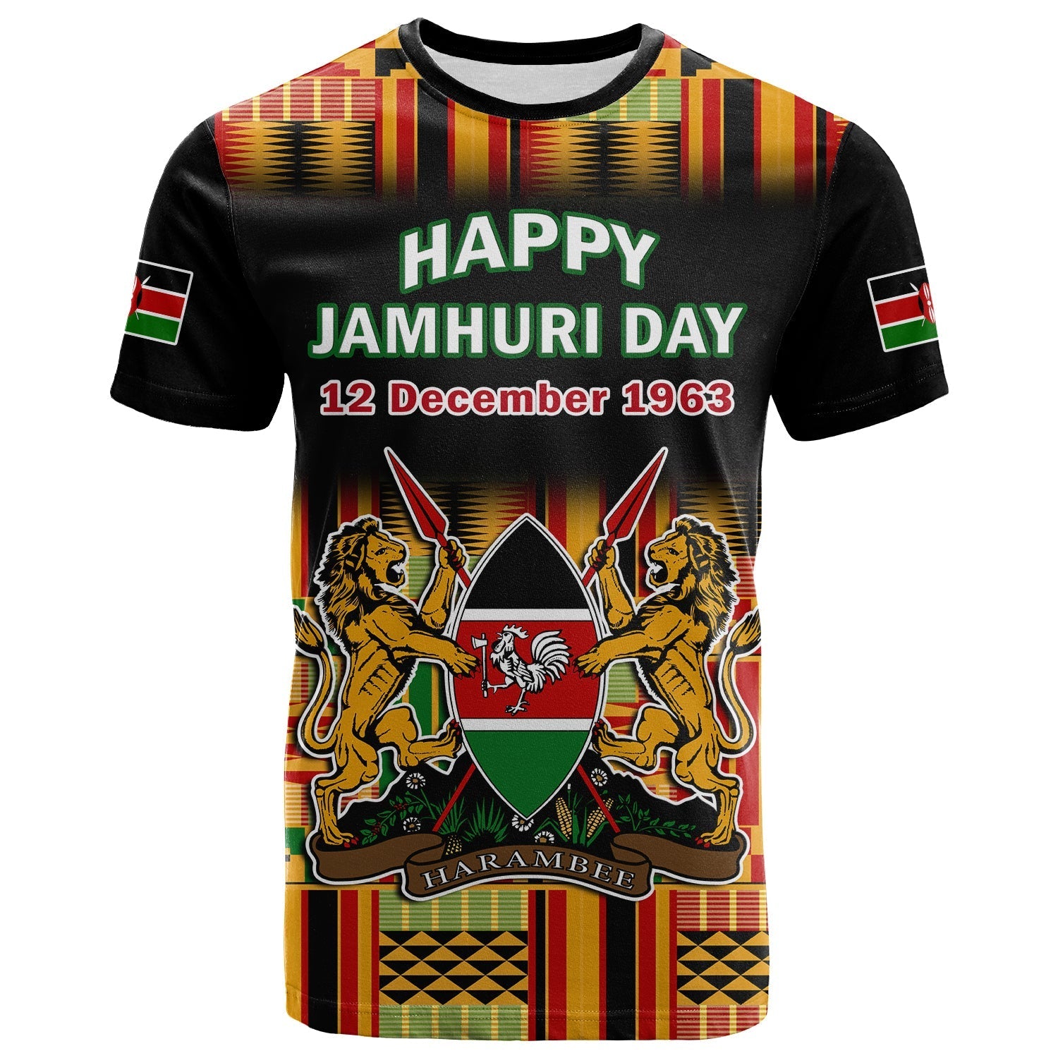 Kenya T Shirt Happy Jamhuri Day Kenyan Pattern