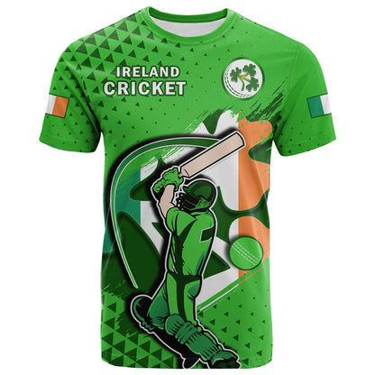 Custom Ireland Cricket T Shirt Irish Flag Shamrock Sporty Style