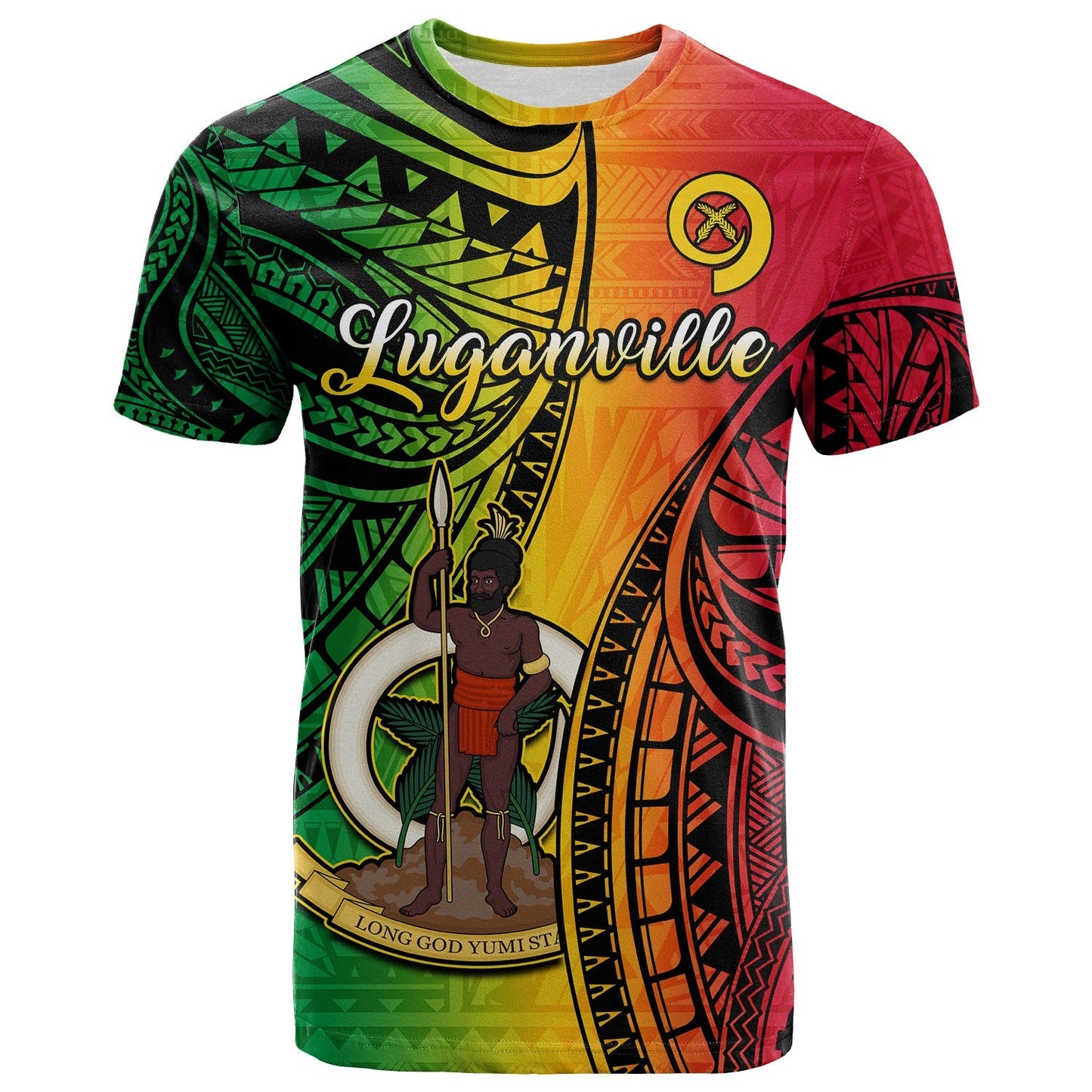 Vanuatu T Shirt Luganville Polynesian Reggae Coat Of Arms