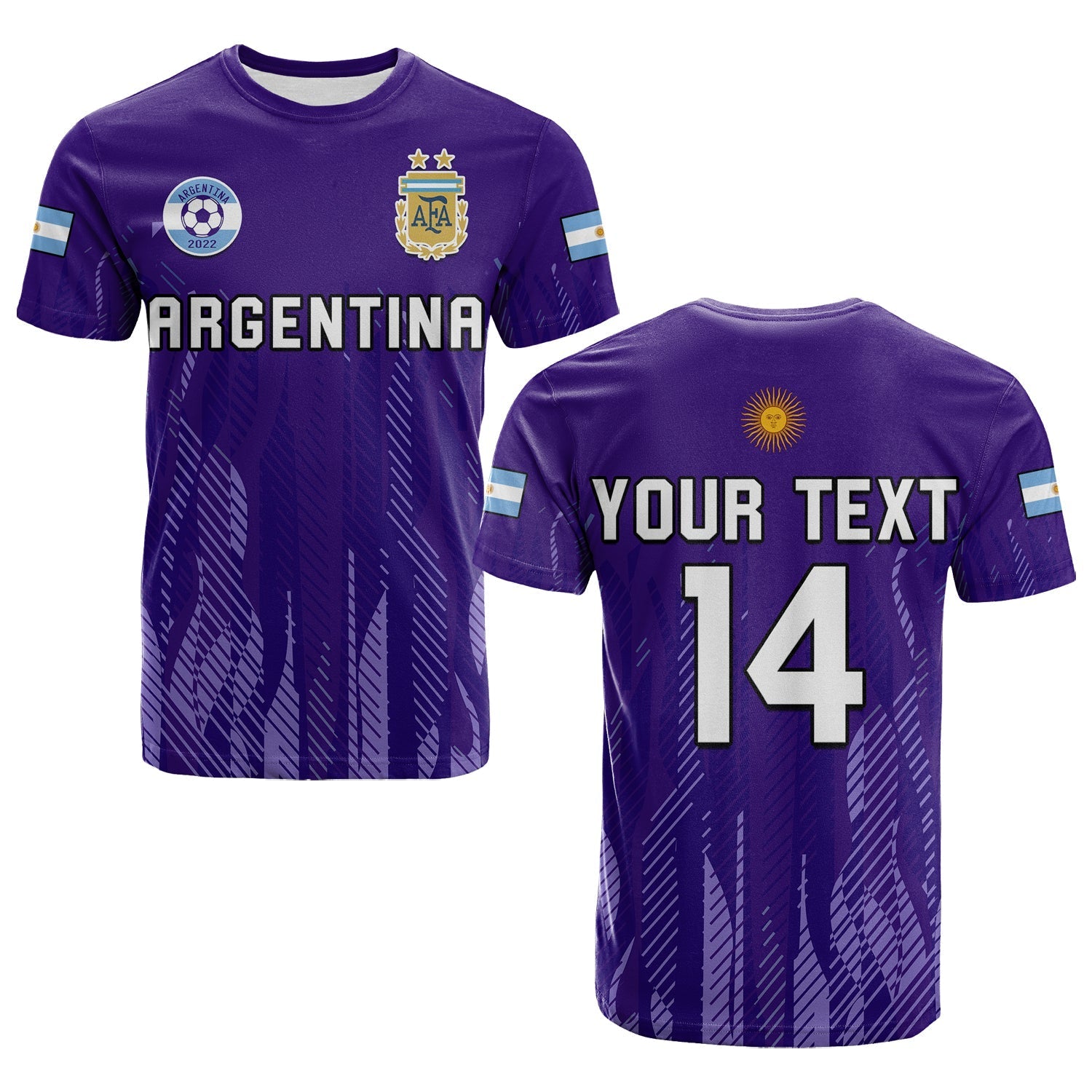 Custom Argentina Football T Shirt Vamos La Albiceleste 2022 Newest Style