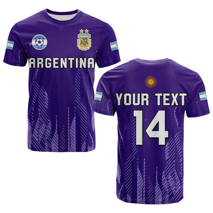 Custom Argentina Football T Shirt Vamos La Albiceleste 2022 Newest Style