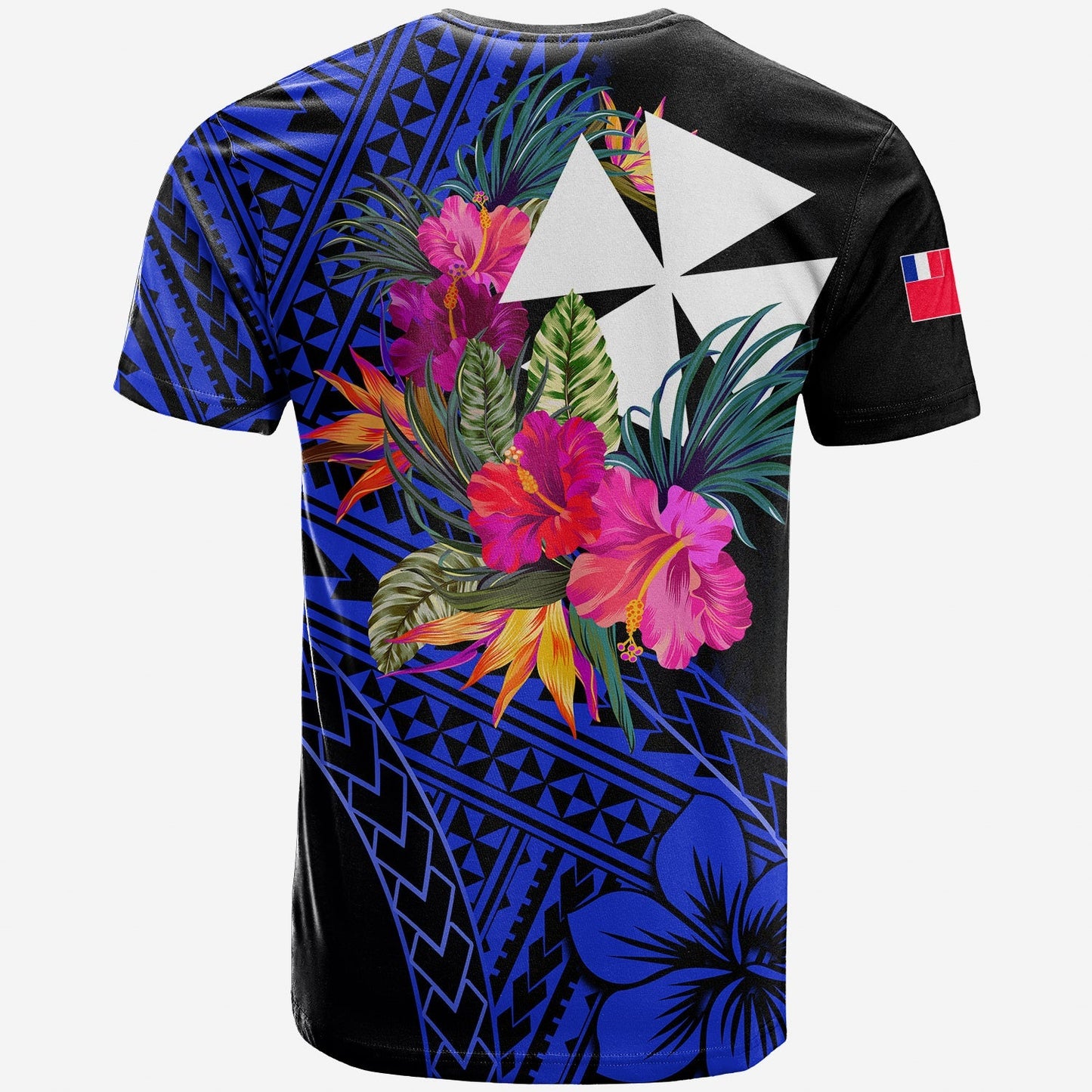 Wallis and Futuna T Shirt Hibiscus Blue No.1Color