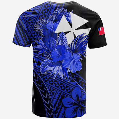 Wallis and Futuna T Shirt Hibiscus Blue No.2 Color