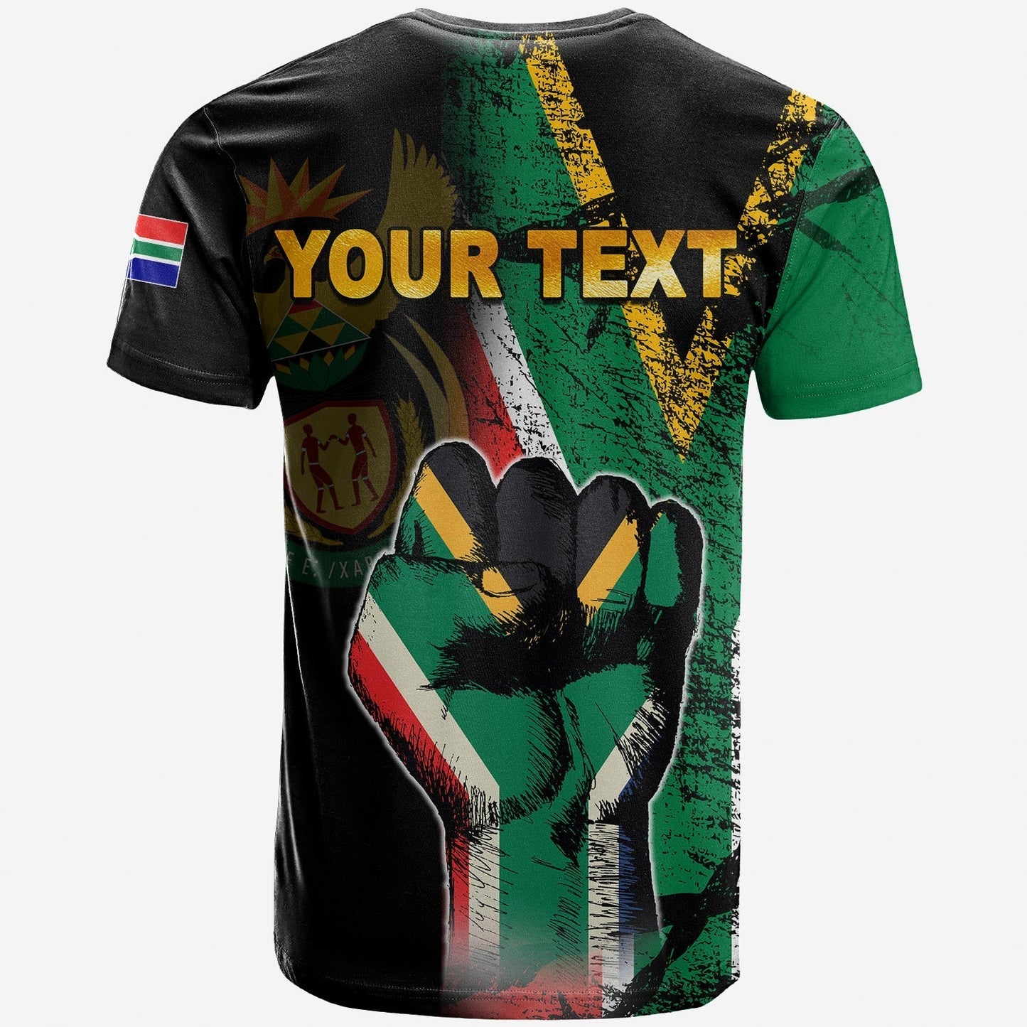 Custom South Africa T Shirt Flag Grunge Style